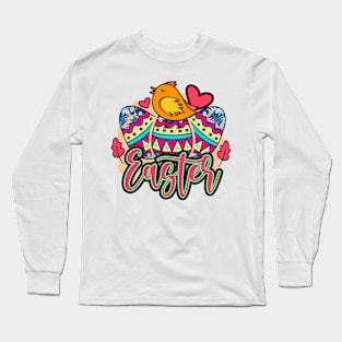 Easter Egg Chick -  Happy Easter Day Long Sleeve T-Shirt